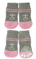 Grey and Pink ''Venus'' Chihuahua Socks