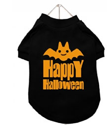 chihuahua t-shirt for Halloween with orange bat