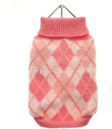 pink Argyle sweater pattern clothes for chihuahua dogs